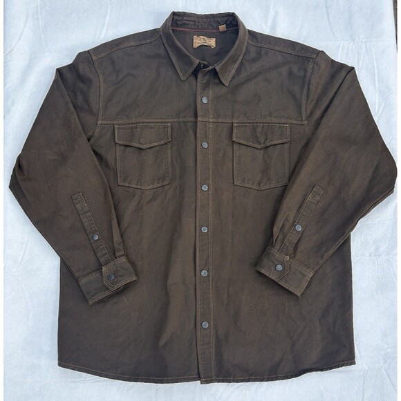 Red Head Ranch Willow Springs Snap Front Shirt Jacket Size XXL 2XL in Brown